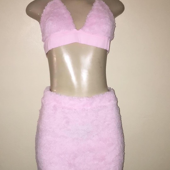 fluffy two piece set